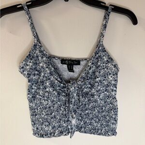 Pretty Tiny Tops Blue Floral Smocked Tank Top
